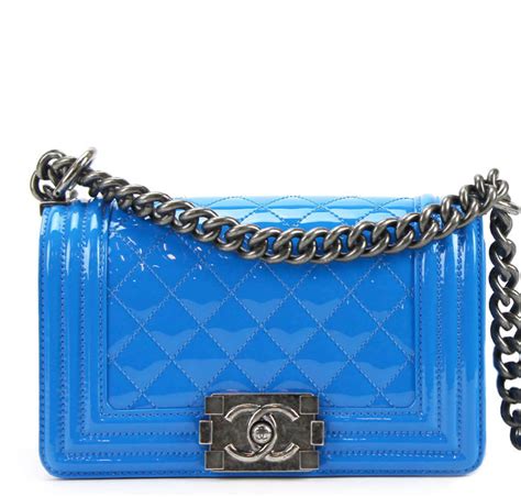 chanel electric blue boy bag|chanel boyfriend bag.